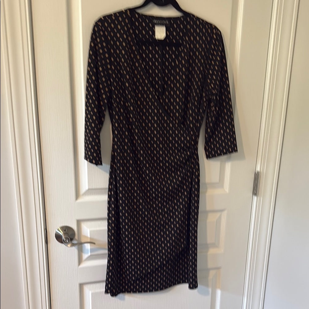Connected Apparel Blue Cowl Neck Sheath Dress